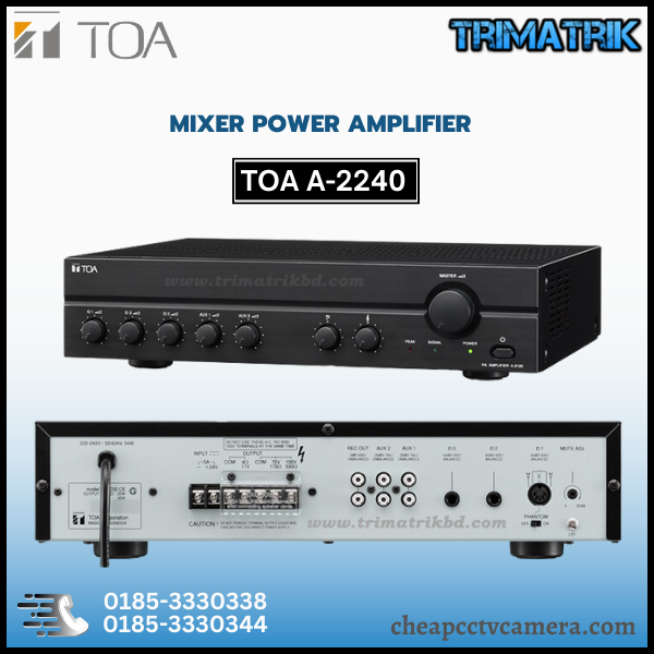 TOA A-2240 240 Watt Mixer Amplifier Price in Bangladesh (BD)2023